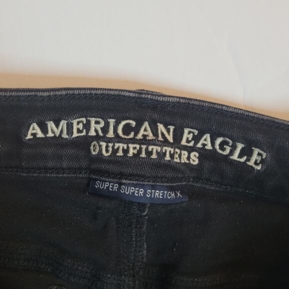 American Eagle Womens Black Jeans Size 2 Long Super Super Stretch X Denim - Picture 7 of 15